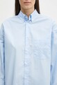 Бавовняна сорочка Fiorucci Angel Embroidered Relaxed Fit блакитний U02SPTLO055CO02BL02