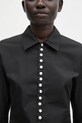 AMBUSH cămașă din bumbac Fitted Pearl Button Shirt negru 12115377