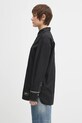 GANNI cotton shirt Cotton Poplin Long Sleeve Raglan W0497 black SS25