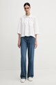 Sisley koszula bawełniana 5WMELQ08V biały SS25