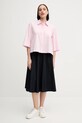Sisley cămașă din bumbac 5WMELQ08V roz SS25