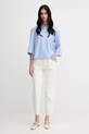 Sisley koszula bawełniana 5WMELQ08V niebieski SS25