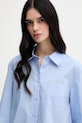 Bombažna srajca Sisley modra 5WMELQ08V