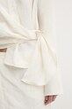 JW Anderson koszula z domieszką lnu Draped Twisted beżowy SH0346.PG1690.002