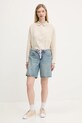 Ľanová košeľa Hollister Co. KI340.5055.400 béžová SS25