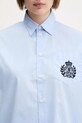 Sporty & Rich koszula bawełniana H&W Crest Oversized niebieski SI006612241BL59
