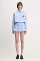 Sporty & Rich koszula bawełniana H&W Crest Oversized SI006612241BL59 niebieski