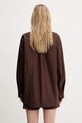 Clothing Sporty & Rich cotton shirt H&W Crest Oversized SI006612241BR03 brown