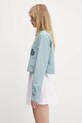 Odzież Sporty & Rich koszula bawełniana H&W Crest Cropped Chambray SI024612241BL09 niebieski