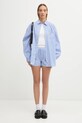 Sporty & Rich koszula bawełniana Crown Tennis Oversized SI006621304ST08 niebieski