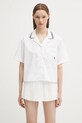 Sporty & Rich koszula bawełniana Src Sailor gładkie biały SI023602302WH01
