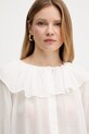 Weekend Max Mara bluzka z domieszką lnu biały 2515191013600