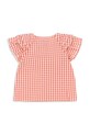 Dziewczynka Konges Sløjd koszula bawełniana dziecięca KIM FRILL SS SHIRT GOTS KS102306 różowy