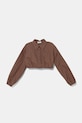 Дитяча бавовняна сорочка Pinko KFCA004.0.CA101 коричневий SS25