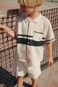 Konges Sløjd koszula bawełniana dziecięca HAI KNIT SHIRT GOTS wzorzyste beżowy KS103313