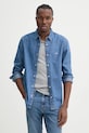 Rifľová košeľa Tommy Jeans jednofarebný modrá DM0DM21102