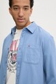 Tommy Jeans cămașă din bumbac albastru DM0DM20669