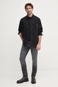 Хлопковая рубашка Calvin Klein Jeans J30J326721 чёрный SS25