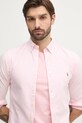 Хлопковая рубашка Polo Ralph Lauren 710953710 розовый