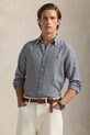 Πουκάμισο από λινό Polo Ralph Lauren κανονικό σκούρο μπλε 710961264