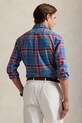 Хлопковая рубашка Polo Ralph Lauren 710961339 голубой SS25