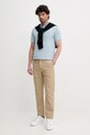 Bavlněné polo tričko Polo Ralph Lauren 710970582 modrá SS25