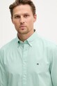 Tommy Hilfiger košulja muška od pamuka tirkizna MW0MW37550