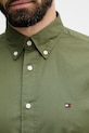 Tommy Hilfiger košulja za muškarce od pamuka MW0MW37550 zelena