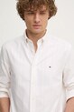 Хлопковая рубашка Tommy Hilfiger бежевый MW0MW37569