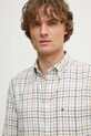 Tommy Hilfiger koszula z domieszką lnu beżowy MW0MW37573