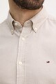 Tommy Hilfiger koszula z domieszką lnu MW0MW37574 beżowy SS25