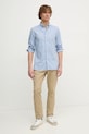 Сорочка з домішкою льону Tommy Hilfiger MW0MW37574 блакитний SS25
