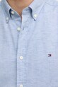 Рубашка с примесью льна Tommy Hilfiger MW0MW37574 голубой