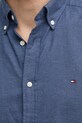 Рубашка с примесью льна Tommy Hilfiger MW0MW37574 голубой