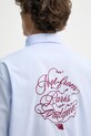 Drôle de Monsieur koszula bawełniana La Chemise Slogan Vignes niebieski F.SH199.CO116.LBE