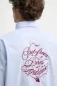 Бавовняна сорочка Drôle de Monsieur La Chemise Slogan Vignes блакитний F.SH199.CO116.LBE