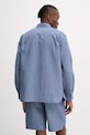 Odzież A.P.C. koszula z domieszką lnu chemise malo COHFW.H12532 niebieski