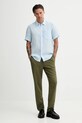 A.P.C. camicia di lino chemisette bellini logo LIAEK.H12551 blu SS25