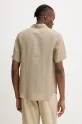 Odzież A.P.C. koszula lniana chemisette bellini logo LIAEK.H12551 zielony