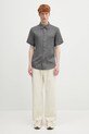 Lněná košile A.P.C. chemisette bellini logo LIAEK.H12551 šedá
