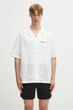Represent koszula bawełniana Embroidered Bowling Shirt gładkie biały MLM2967.31