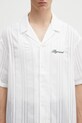 Represent koszula bawełniana Embroidered Bowling Shirt biały MLM2967.31