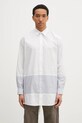 MM6 Maison Margiela camasa din bumbac cu modele alb SH0DT0021
