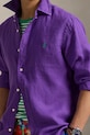 Clothing Polo Ralph Lauren linen shirt Long Sleeve Sport Shirt 710966294 violet