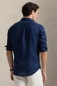 Lněná košile Polo Ralph Lauren Long Sleeve Sport Shirt 710966294 námořnická modř SS25