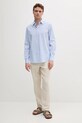 Bavlnená košeľa Sisley 5MVUSQ04D modrá SS25
