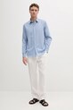Sisley koszula bawełniana 5MVUSQ04D niebieski SS25