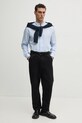 Πουκάμισο από λινό Karl Lagerfeld 552667.605035 μπλε SS25