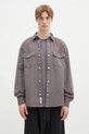 Carhartt WIP cotton shirt Longsleeve Santa Fe Shirt cotton gray I034384.2LQGD
