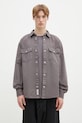 Pamučna košulja Carhartt WIP Longsleeve Santa Fe Shirt relaxed siva I034384.2LQGD